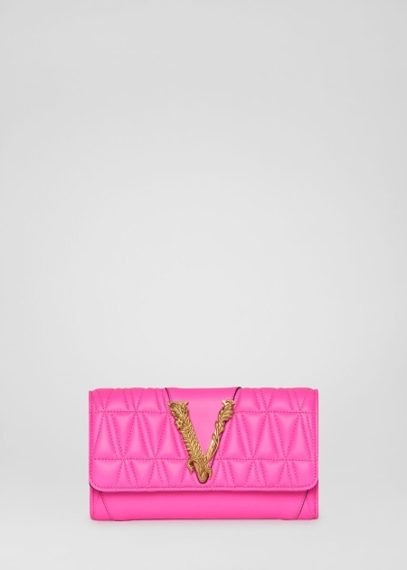 Portofel Versace Virtus Quilted Chain Dama | BPDHJZI-43